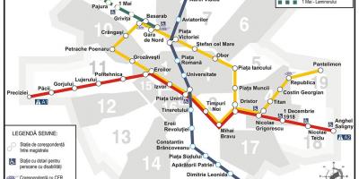 बुखारेस्ट मेट्रो का नक्शा
