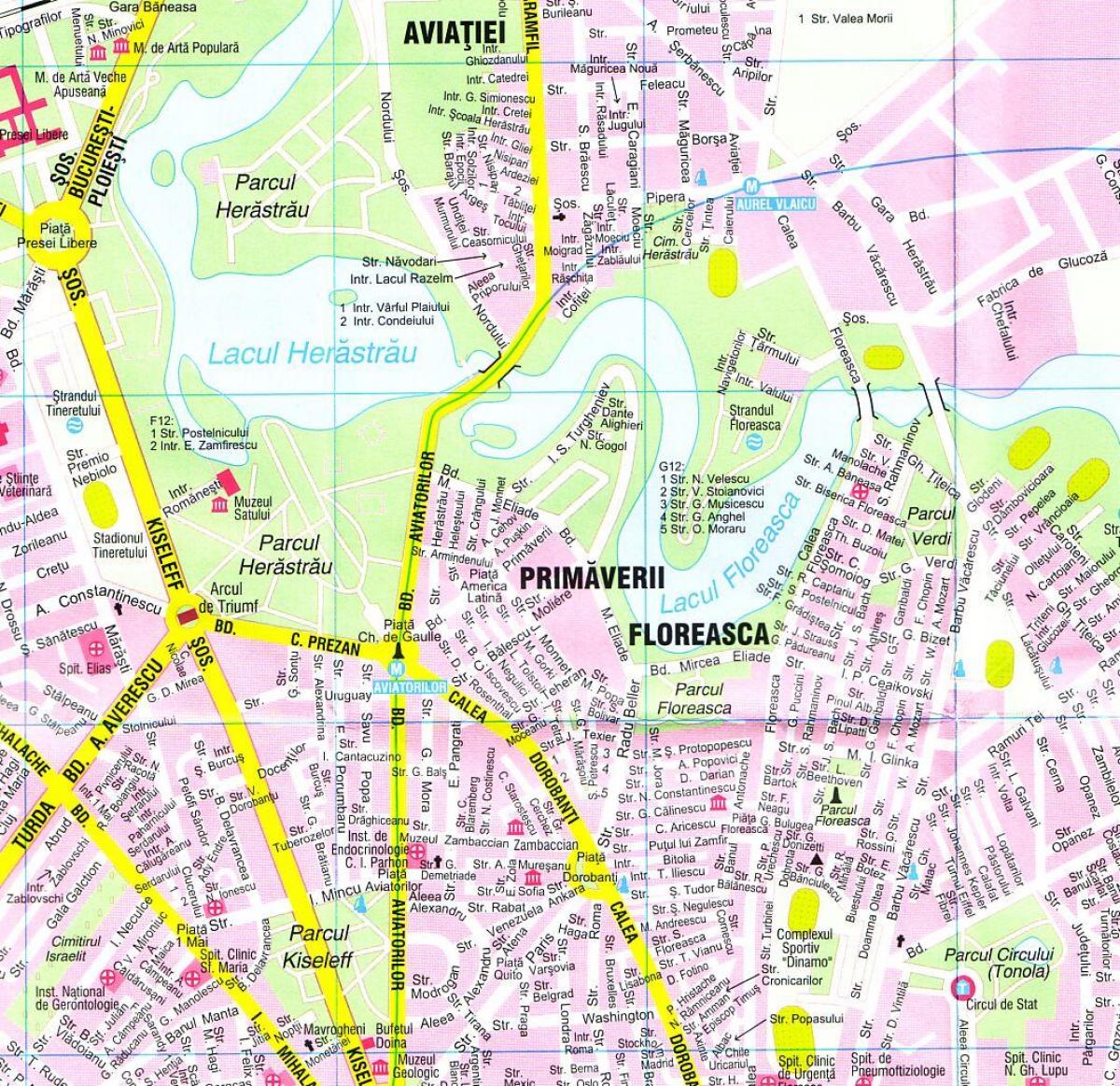 बुखारेस्ट शहर के दौरे के नक्शे