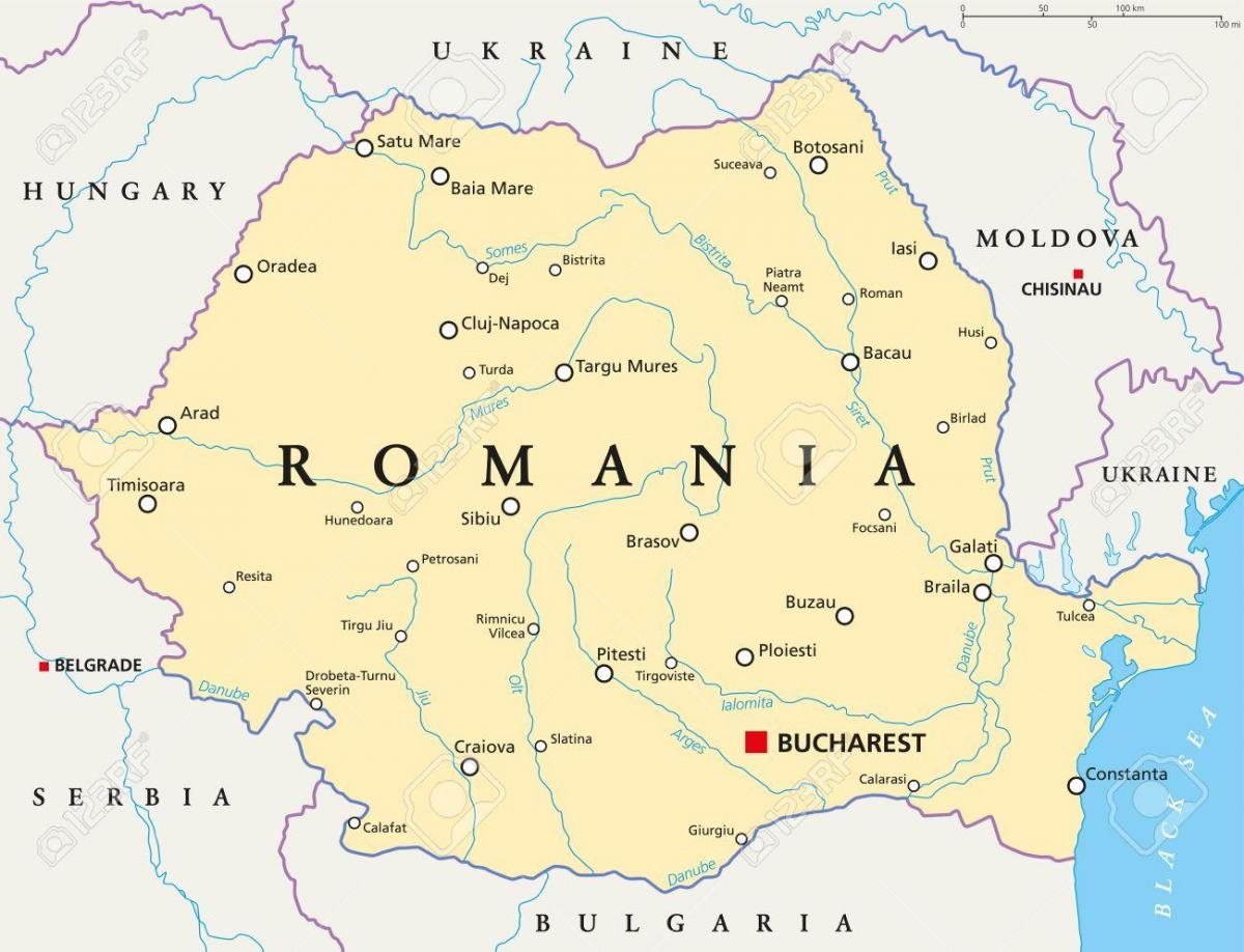 रोमानिया की राजधानी का नक्शा