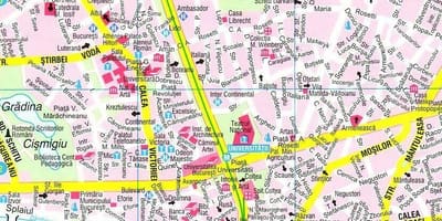 नक्शा बुखारेस्ट के शहर के केंद्र